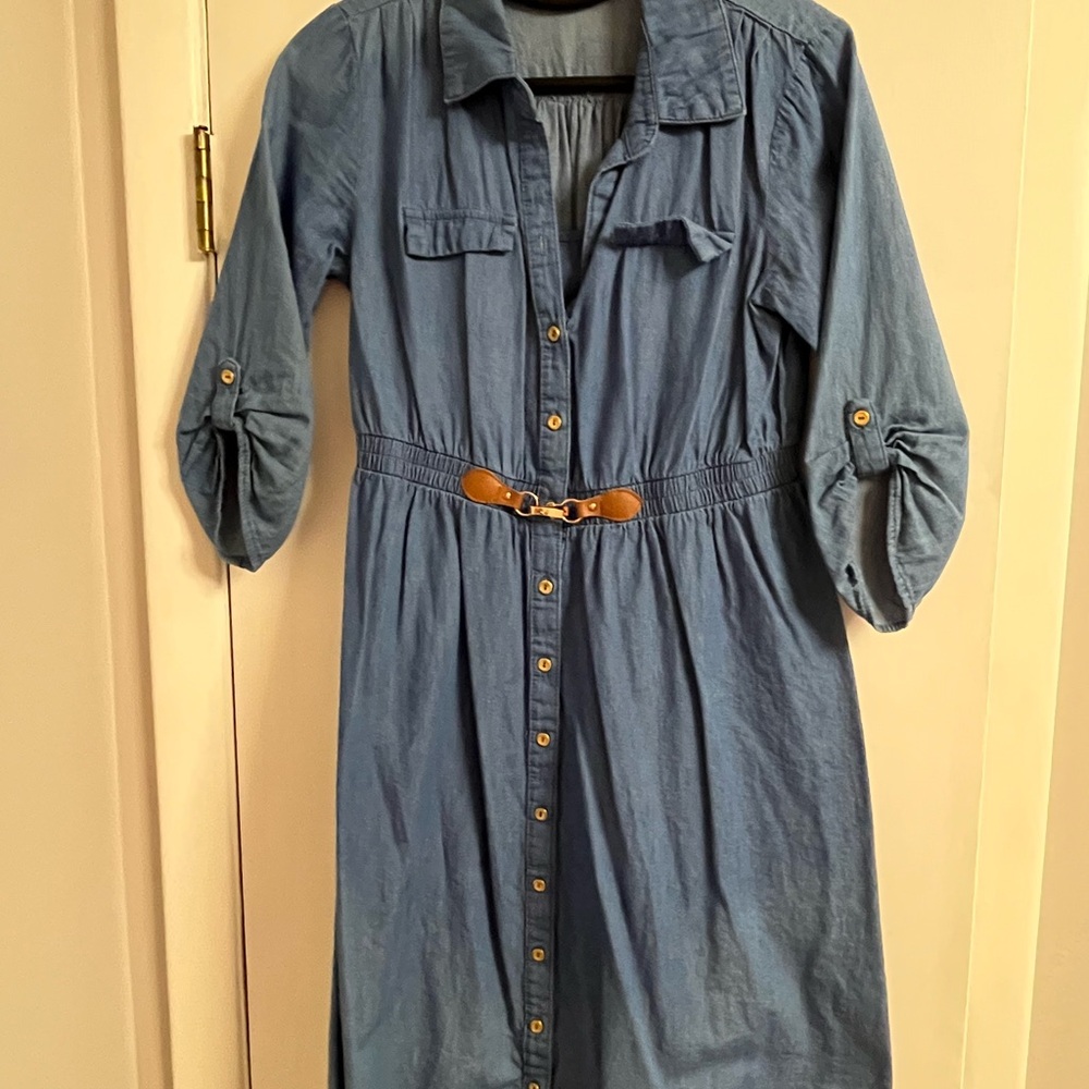 Elegant Jean Button-Down Dress